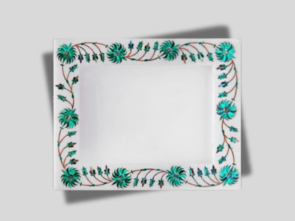 White Marble Family Photo Frame Malachite Stone Decor